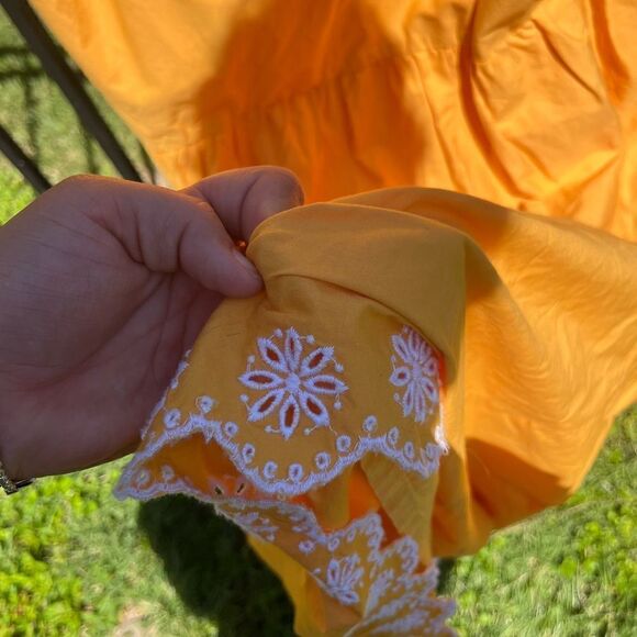 J Crew Embroidered Scallop Tiered Dress - Picture 5 of 12